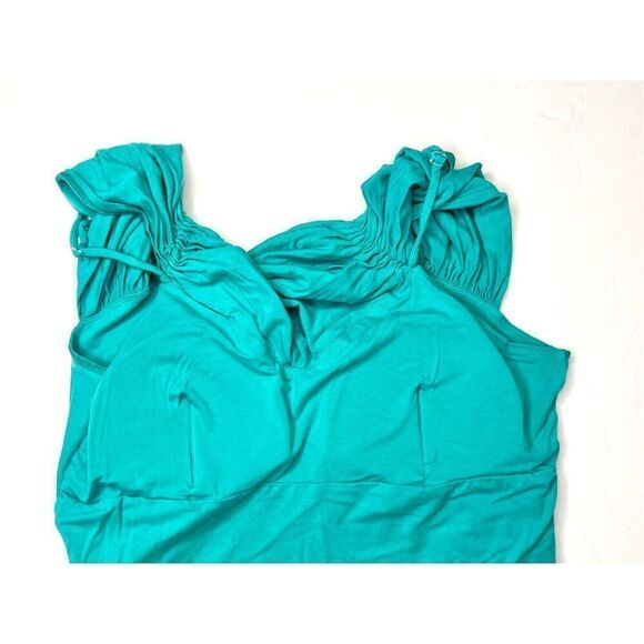 Venus Criss Cross Off the Shoulder Top Body Hugging Feminine Jersey LARGE Beach - Picture 5 of 11